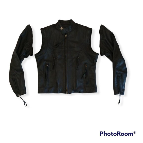 Women's Medium M Harley-Davidson Leather Vest & Jacket 98515-99VW No Liner RARE - Picture 6 of 10